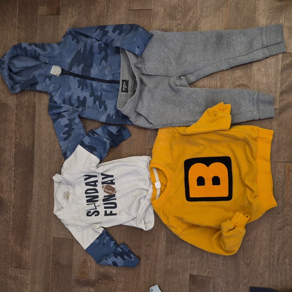lot of 4 - hoodie , thick sweatpants , long sleeve tee , sweater